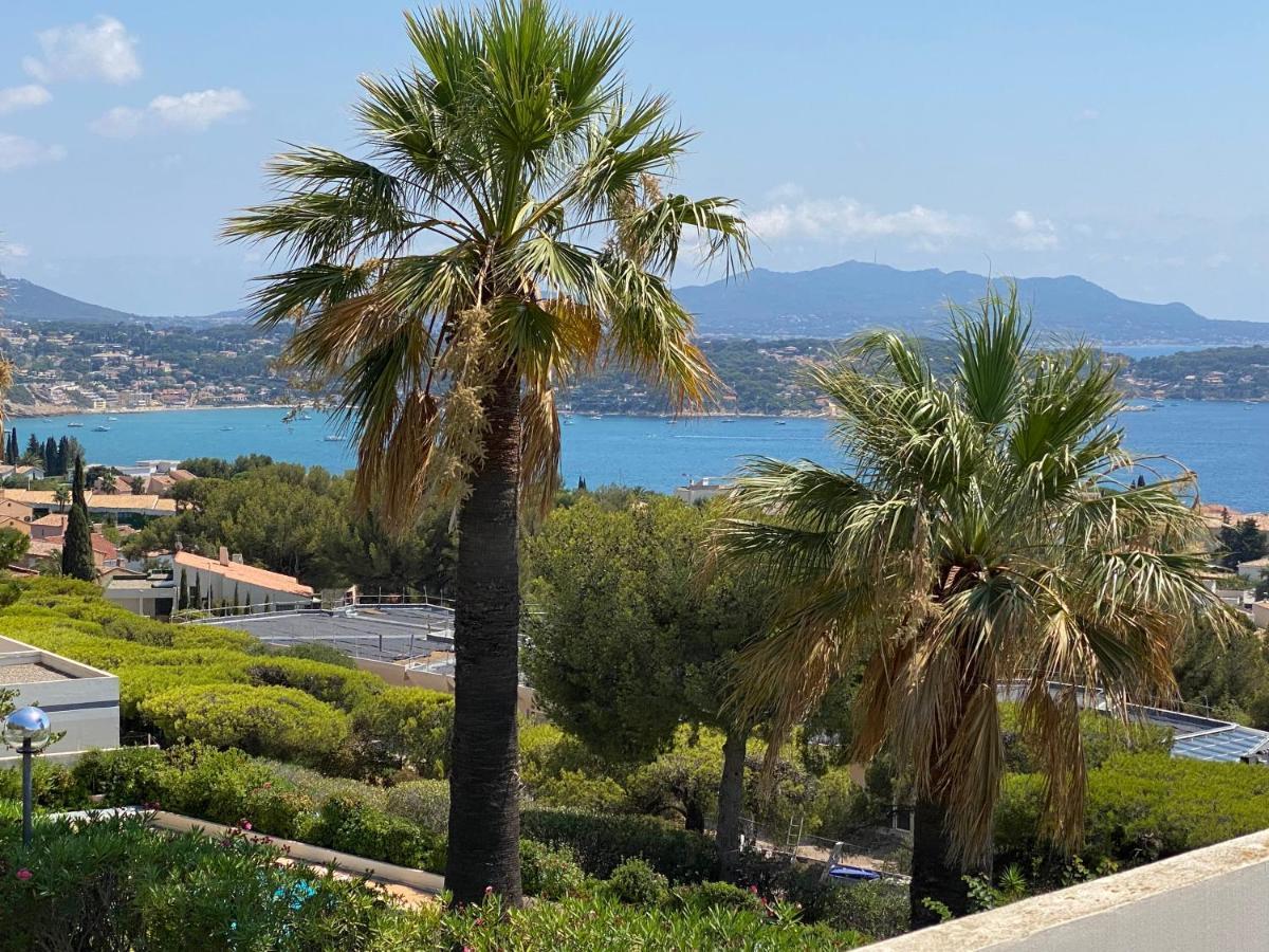 Superbe T2 44M2 - Grande Terrasse Vue Mer Panoramique Exceptionnelle Piscine - Parking Bandol Ngoại thất bức ảnh